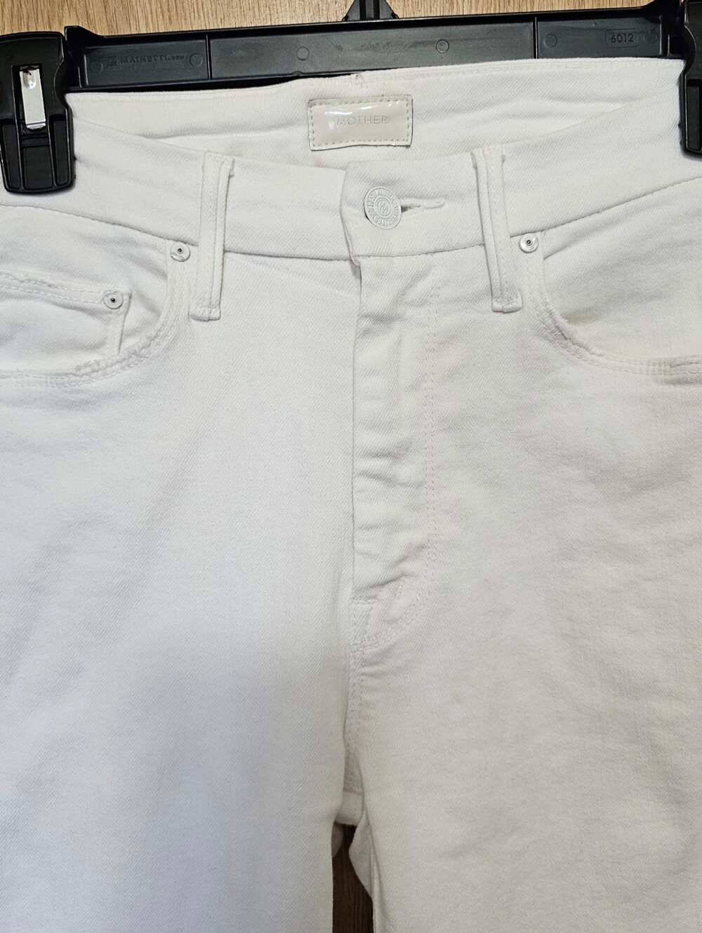 Mother High Waisted Looker Ankle Fray Jeans in White Sz 25 - Picture 5 of 10